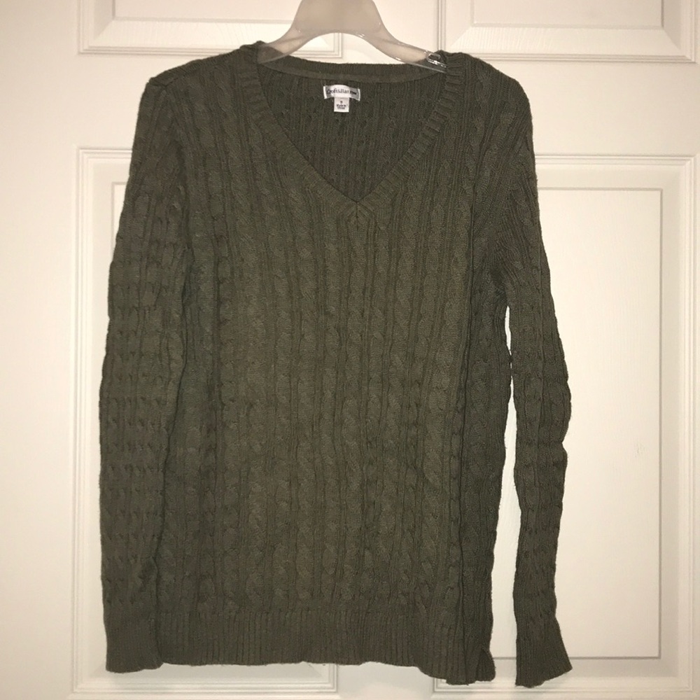 olive vneck sweater